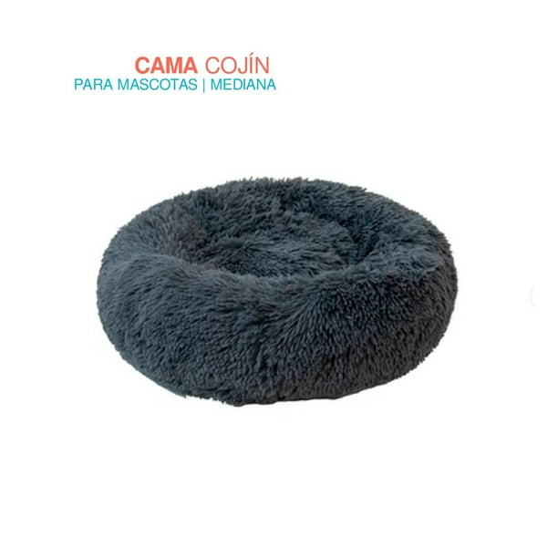 Cama Nido Puff Felpa Extra Suave Perro Gato Mascota Grande gris 6.49 pulg  Poli Pets PP-CPMP1BW-80CM