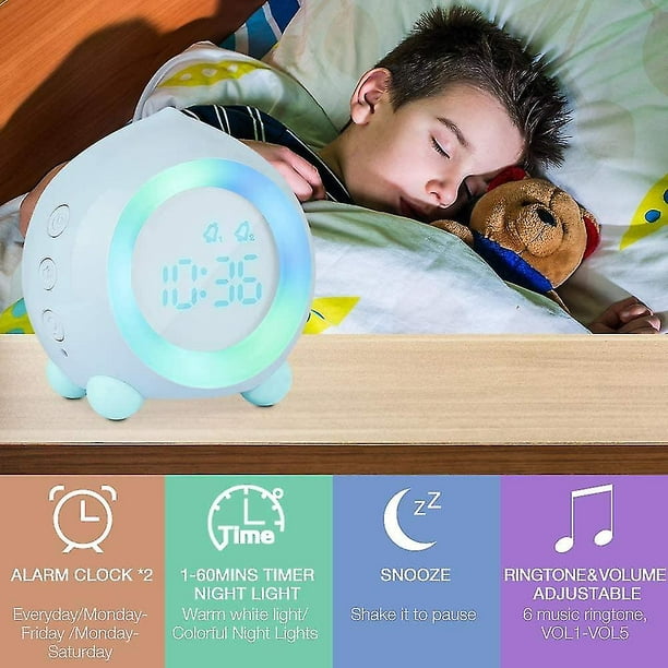  Reloj despertador de luz de amanecer para niños con