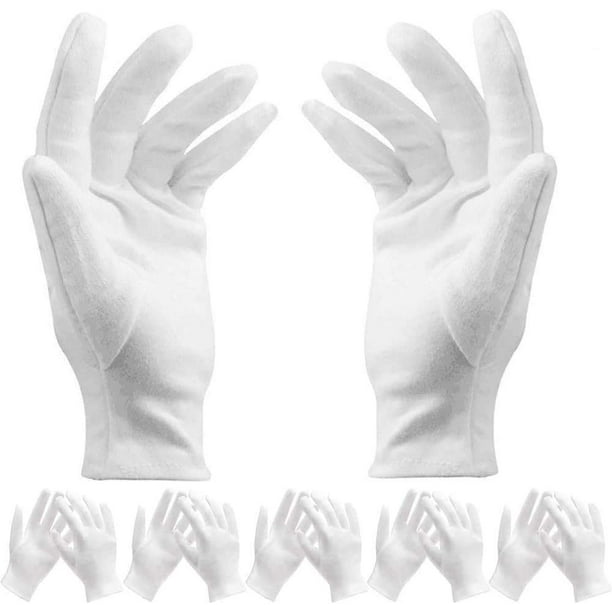 Guantes de algodón blanco 14 pares Guantes de protección de enfermería  Guantes de tela blanca Cómodos Transpirables Cuidado de la piel Inspección  de joyas Trabajo diario Sincero Producto electrónico