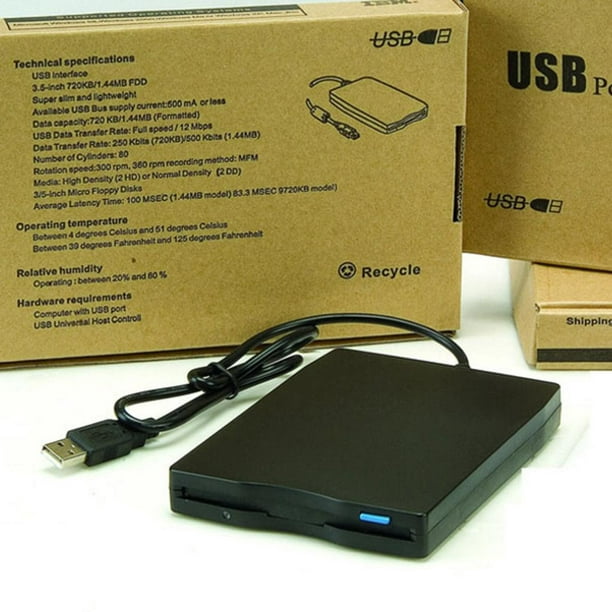 Disquetera Externa USB, 3.5 Pulgadas Lector de Tarjetas de