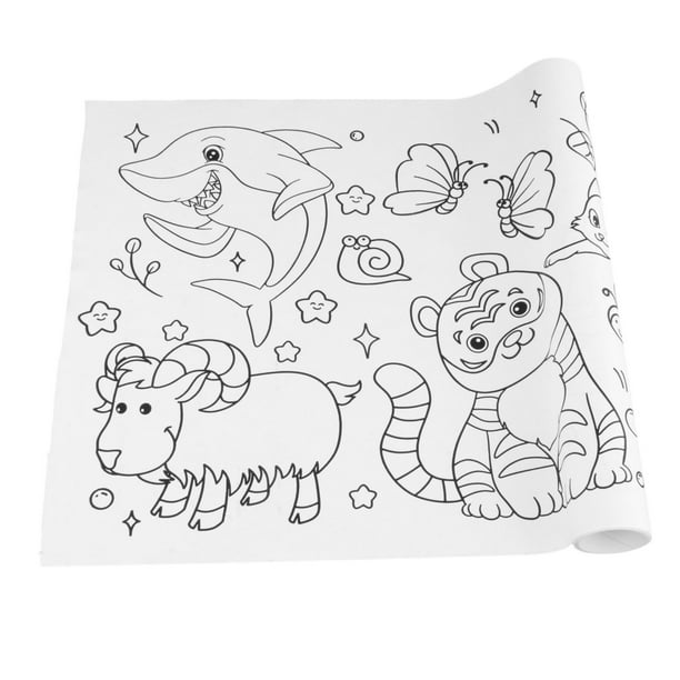 Dibujo para Rollo de papel Pintura Dibujo Color Pintura Color Papel de  relleno animales temáticos Zulema rollo de colorear para niños