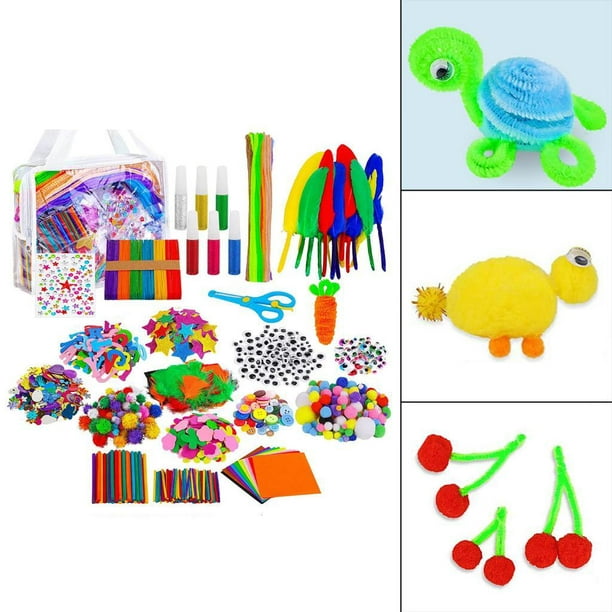 1500 suministros para manualidades con tijeras, materiales , regalo  educativo para en edad preescolar, de 4 a 9 años, niñas d Sunnimix  Artesanías de
