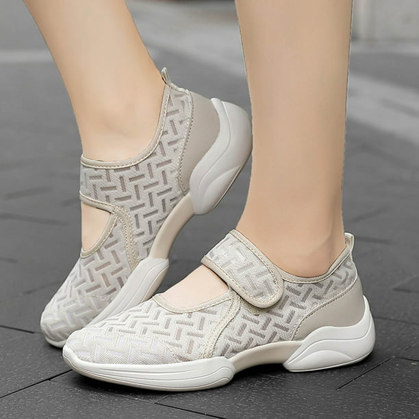 Zapatos deportivos ligeros casuales para mujer, estilo casual, con malla  transpirable, antideslizantes, con cordones, para caminar al aire libre