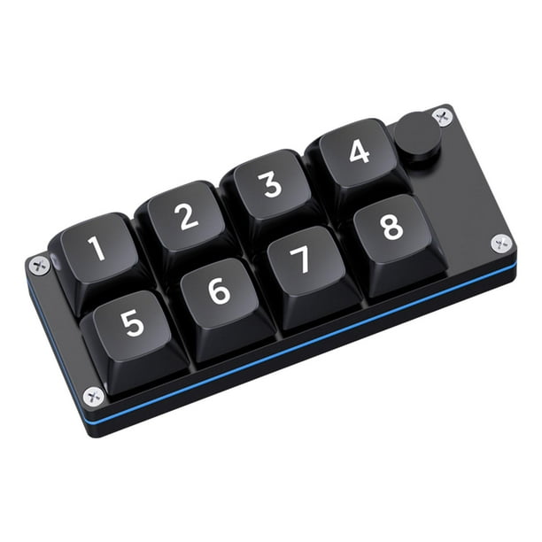 Teclado mecánico con Cable de 8 teclas, Mini teclado USB de 8 teclas con  Cable, efectos de iluminación, teclado de juego de Control Industrial Negro  Sunnimix teclado del juego