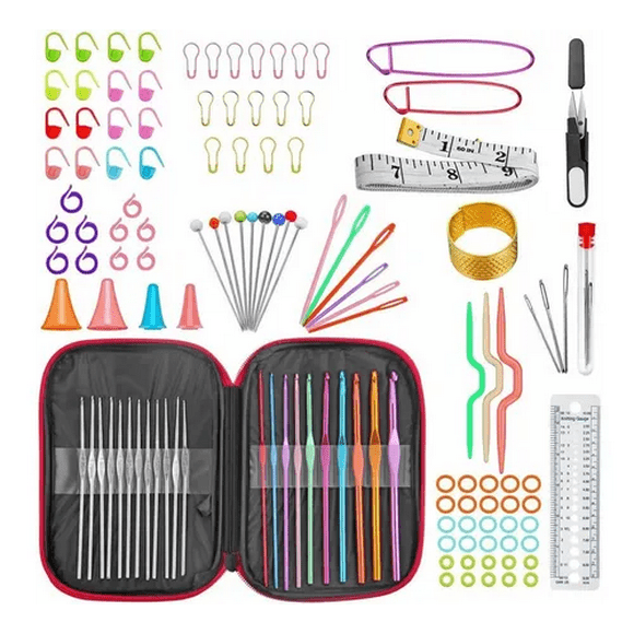kit de agujas y accesorios para tejer a crochet malubero malu1620