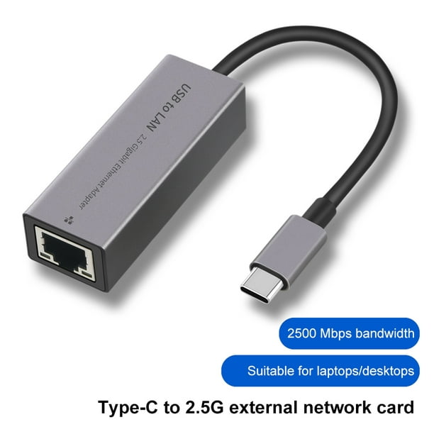 Universal - Adaptateur USB C Ethernet de 2500Mbps 2.5 Gigabit Type C vers  LAN RJ45 Apple Notebook iPad Pro USB C Ethernet