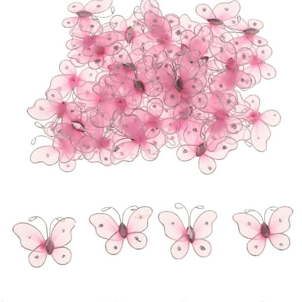 BANBERRY DESIGNS Decoraciones de mariposas – Juego de 12 mariposas  multicolor vibrantes para manualidades en tallos de alambre, decoración del  hogar