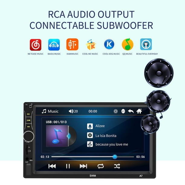 Doble Din Bluetooth 7 Radio Estereo De Pantalla Para Coche Carro Pantalla  Tactil