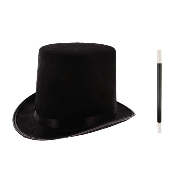 Sombrero de copa de plástico con brillantina negro adulto: Accesorios,y  disfraces originales baratos - Vegaoo