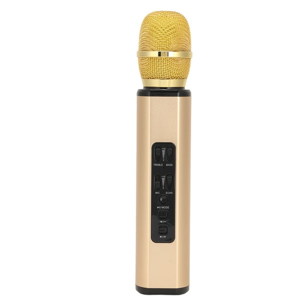 Micrófono para cantar Karaoke Micrófono inalámbrico Reverberación  Recargable Portátil Capacitivo de mano para teléfonos inteligentes para PC