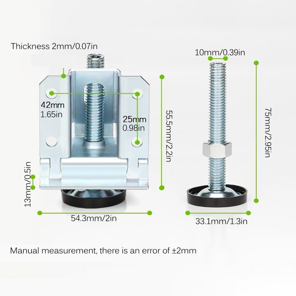 Patas Regulables Para Muebles, Pies Niveladores de Acero al Carbono  Sunnimix