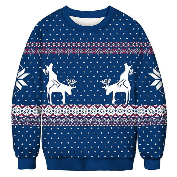 hombres mujeres navidad divertido ugly sweater jumper 3d imprimir sudadera tops liwang