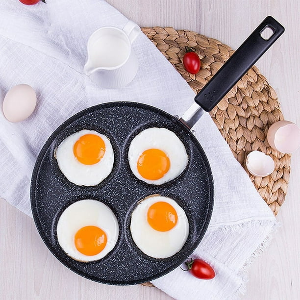 Sartén para huevos de 4 tazas, sartén antiadherente de aleación de  aluminio, sartén para huevos fritos y escalfados, sartén para desayuno para  cocina