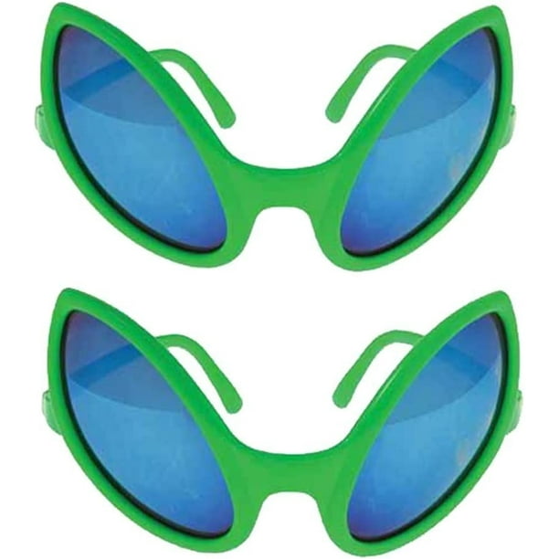 Gafas de sol Green Alien de 5 1/2 pulgadas, talla única, paquete de 2 Rojo  Verde