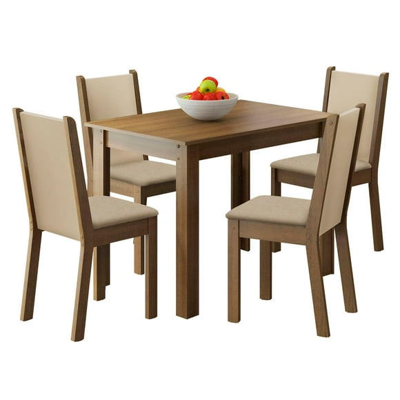 juego de comedor madesa cíntia mesa con tablero de madera y 4 sillas madesa mesa tapa de madera con 4 sillas