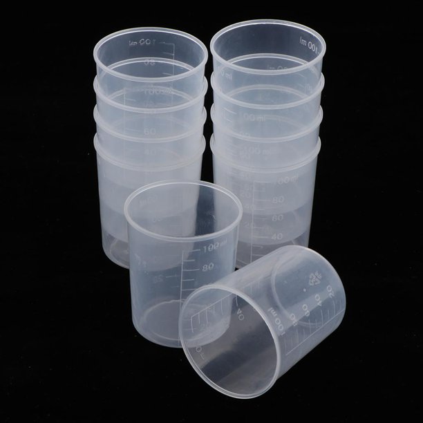 Paquete de 100 tazas de plástico transparente reutilizables de 10