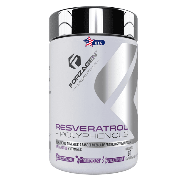 Resveratrol antioxidante suplemento natural Forzagen Resveratrol + Polyphenols 60 capsulas