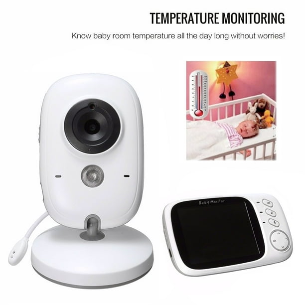 Vigilancia Irfora Monitor de video para bebés con pantalla de 3.2 ”con  cámara y audio remoto Vista amplia Audio bidireccional Hablar Visión  nocturna infrarroja 8 Canciones de cuna Ench Irfora Vigilancia