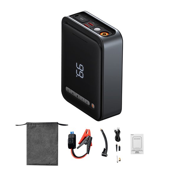 2in1 car jump starter digital display power bank portable air