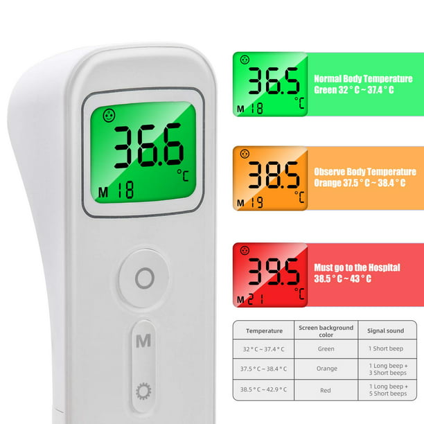 Termómetro para fiebre Termómetro infrarrojo sin contacto para frente para  bebés adultos, termómetro digital 2 en 1 con lectura inmediata, alarma de  fiebre, pantalla LCD