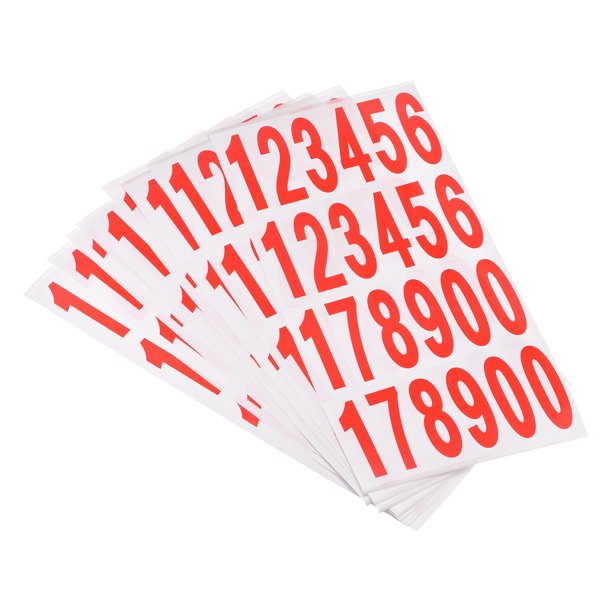 1 a 50 Número Pegatinas Número Etiqueta Auto Adhesivo Marcado Pegatina Rojo  y Blanco para Clasificación, Paquete de 10 Unique Bargains etiquetas de uso  múltiple
