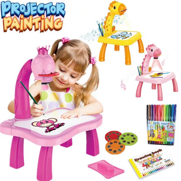 Proyector de dibujo para niños, escritorio de aprendizaje, herramienta  educativa, juego de pintura, mesas, juguetes para niños y niñas,  rompecabezas, proyección de pintura