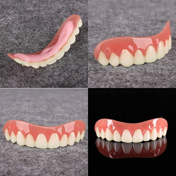 2 pares de dientes postizos carillas, carillas dientes cosméticos cubierta  dental dientes falsos dentaduras temporales dientes artificiales
