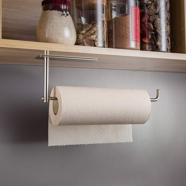 Soporte para toallas de papel debajo del gabinete de cocina, soporte  autoadhesivo para papel toalla, palo en la pared, acero inoxidable Sus304  YONGSHENG 8390612280887
