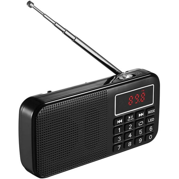 Radio portátil, radio FM con batería recargable de gran capacidad