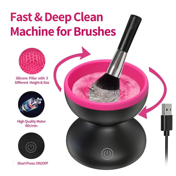 Limpiador eléctrico de brochas de maquillaje, máquina de limpieza de  brochas de maquillaje Luxiv Wash apta para todos los tamaños de pinceles  máquina