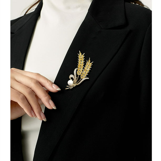 broches para ropa mujer Pasadores de cuello de broche de oído de trigo for  traje brillante mujer fie ShuxiuWang 1327537102762