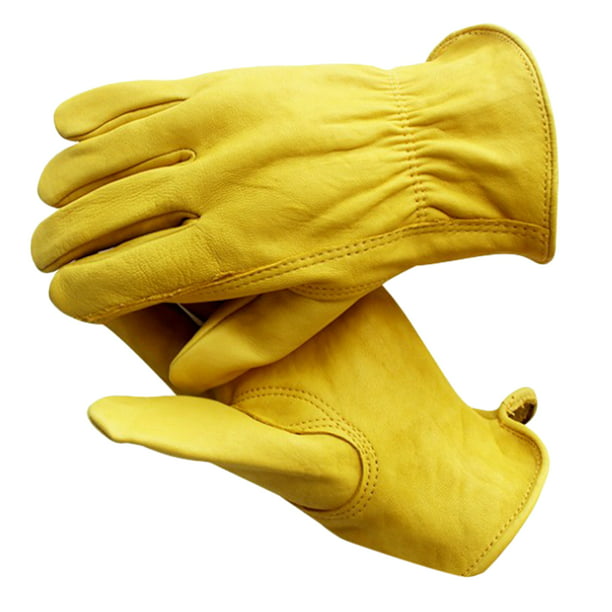 Guante de piel brión amarillo - Pack 12 Uds - ropa de trabajo y  vestuario laboral