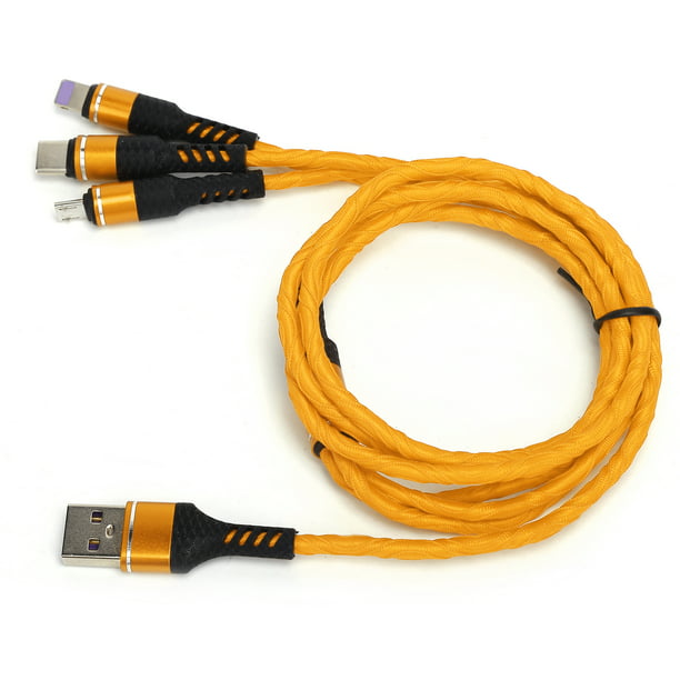 Cable USB de carga rápida, adaptador de cable de cargador universal USB 3  en 1 Cable de cargador múltiple Rendimiento finamente ajustado