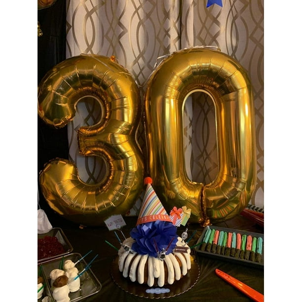 Decoración de aniversario de 30 años, globos de fiesta Globos de números de  30 años Globos de números para decoración de fiesta de cumpleaños de 30  aniversario de boda Globos de helio (