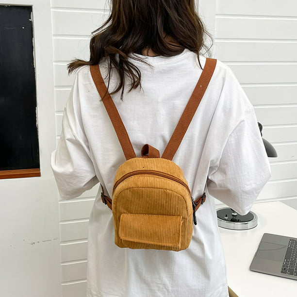 Bolsa Mini mochila de moda para mujer, mochilas pequeñas sólidas de pana,  mochilas de viaje Retro Ndcxsfigh Para Estrenar