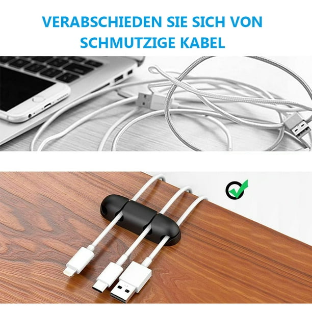 AhaStyle - Juego de 3 soportes para cables para escritorio, fuerte