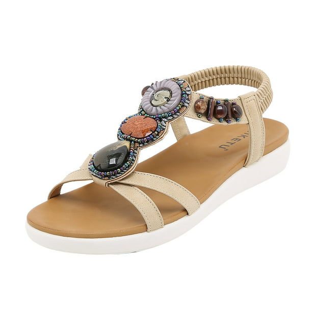 Sandalias de verano para mujer Sandalias planas sin cordones Zapatos  romanos Sandalias informales co Wmkox8yii nm8127