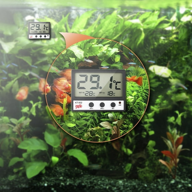 Irfora Digital LCD Termómetro de acuario con ventosa Impermeable Mini Fish  Tank interior Termómetro Irfora Equipo de pecera