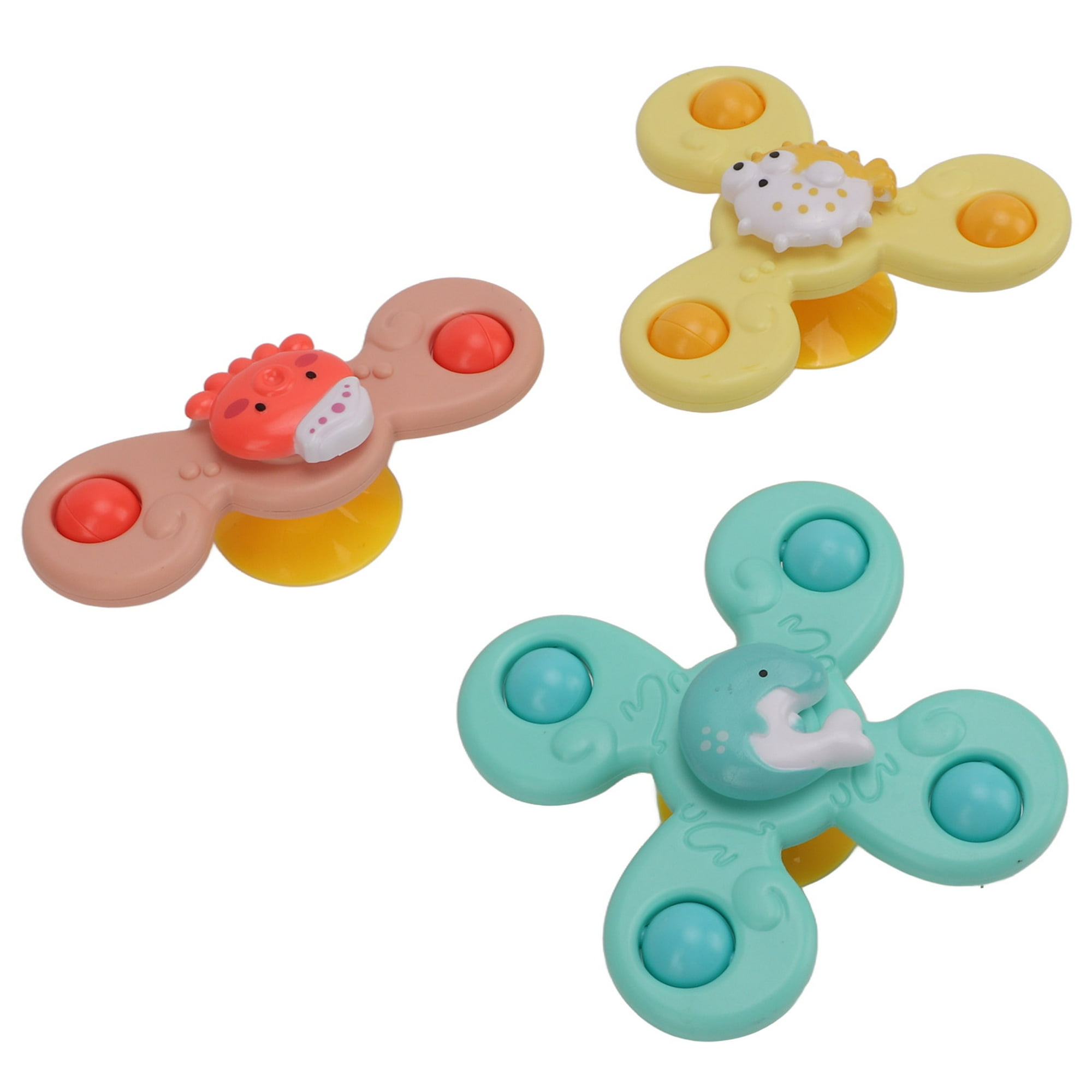 GENERICO Pack 3 Spinner Para Bebés Con Sonajero Y Ventosa Insectos