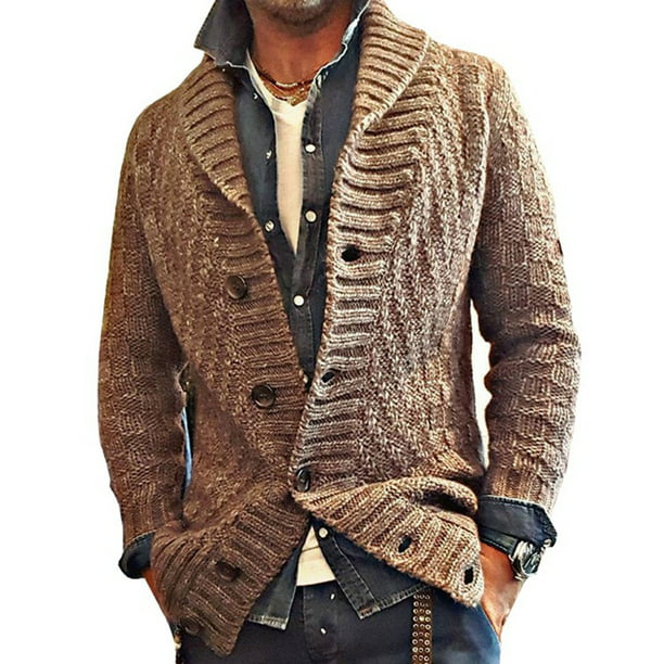 Suéter de otoño e invierno a la moda para hombre, chaqueta cárdigan holgada  de gran tamaño de colores mezclados Fridja po4233