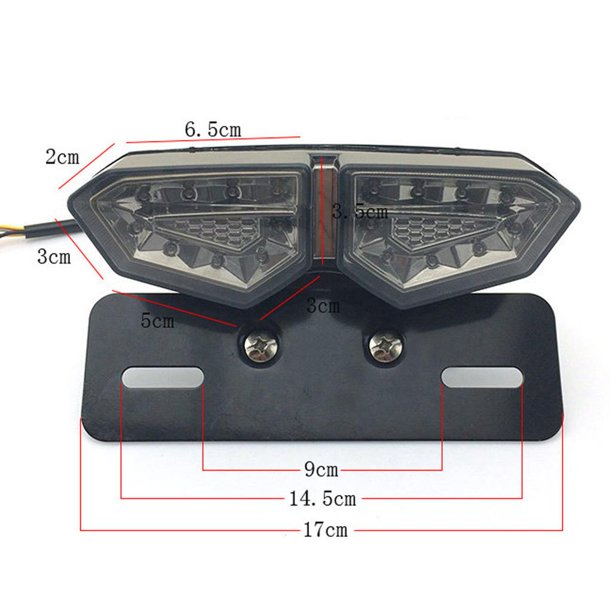 Luz de matrícula de motocicleta lámpara de cola trasera LED