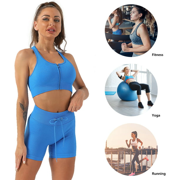 Conjunto De Yoga 2 piezas de ropa deportiva para mujer, ropa deportiva sin  costuras, artículos deportivos (negro S) Ehuebsd Para Estrenar