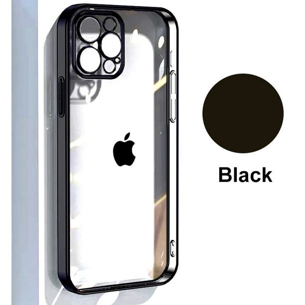 Funda transparente MagSafe iPhone X / Xs borde de color (negro