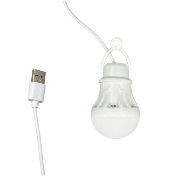 Paquete de 2 luces LED USB de 5 W, bombilla LED portátil para garaje,  almacén, coche, camión, pesca, barco, luz de emergencia al aire libre