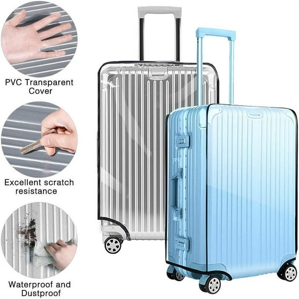 Funda transparente para maleta de PVC (24''(22,44''H x 16,92''L x  11,41''W)) Protectores para maleta con ruedas de 24 pulgadas JM