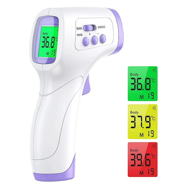 Termómetro digital infrarrojo para adultos y niños para tomar la  temperatura en la frente, termómetro sin contacto para detectar fiebre, con  pantalla