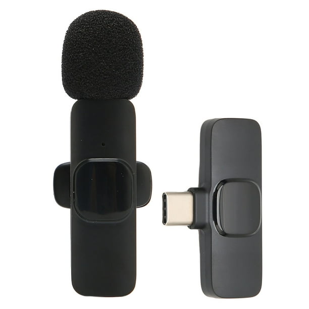 Micrófono Lavalier inalámbrico para teléfono Android tipo C, micrófono con  clip de solapa Plug-Play con 2 micrófonos para puerto USB-C, reducción de