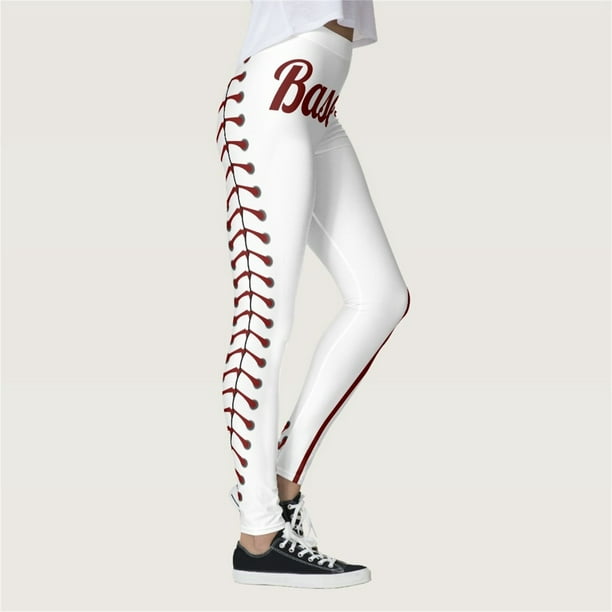 Gibobby Leggings deportivos mujer Mallas con estampado de béisbol a la moda  para mujer, mallas depor Gibobby
