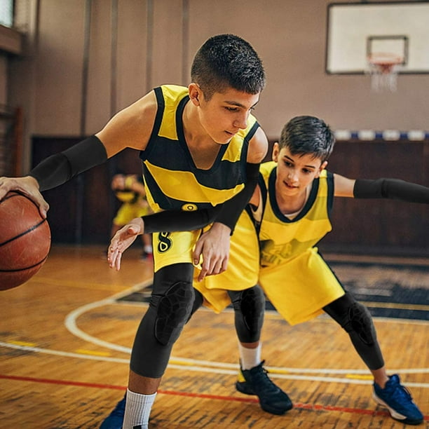 Niños/jóvenes deportes panal compresión rodilleras coderas equipo de  protección para baloncesto, béisbol, fútbol, voleibol, lucha libre,  ciclismo