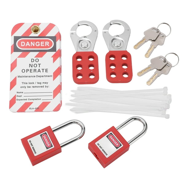 Cerraduras de etiquetado de bloqueo, candado de seguridad, candados de  seguridad Loto con llave diferente para kits de etiqueta de bloqueo (rojo  1-10)